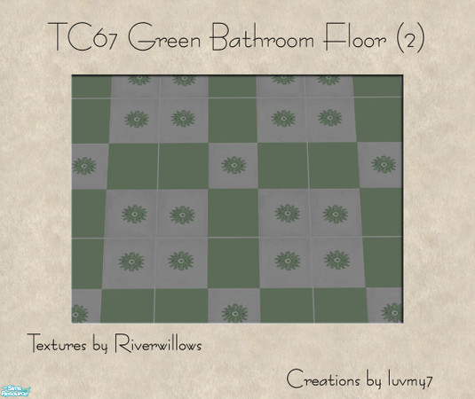 Sims 2 — TC67 Green Bathroom Set -  Green Bathroom Floor (2) by luvmy7 — A very nice floor tile recolored to match my
