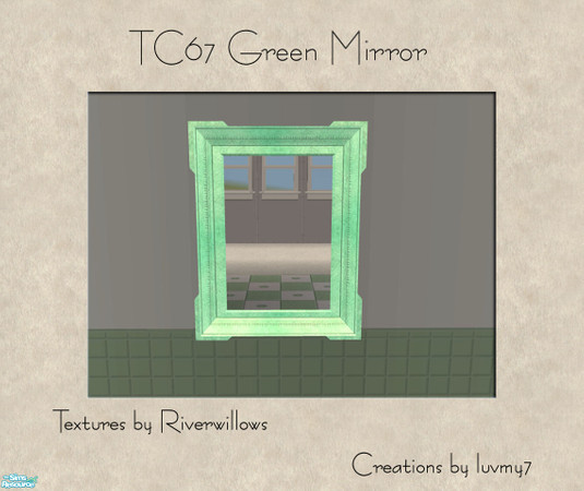 Sims 2 — TC67 Green Bathroom Set - Green Mirror by luvmy7 — A very nice mirror recolored to match my TC67 Green Bathroom