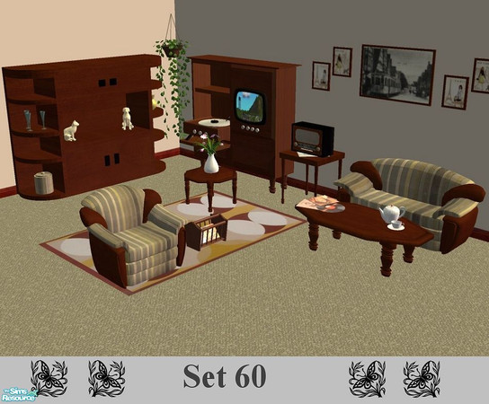 Sims 2 — Set 60 by marilu — Old Livingroom 17 new Meshes