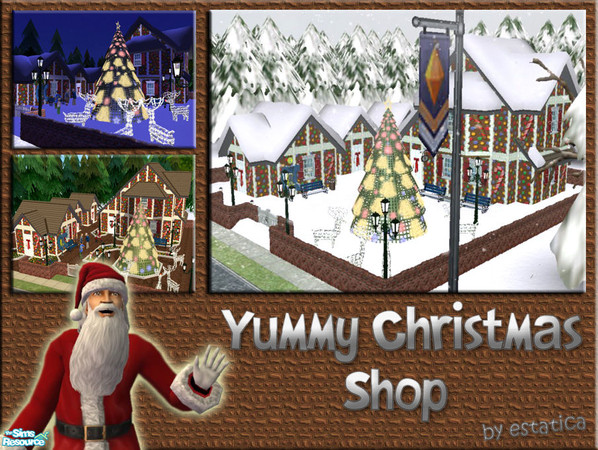 Sims 2 — Yummy Christmas Shop by estatica — Entirely made of chocolate, this magical lot was built by Sim dwarves in an