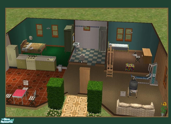 Sims 2 — 2 Development Way  by mianatw1 — One floor living for the starting Sim family. Mom, Dad and Junior will do just