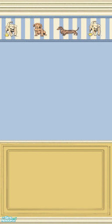 Sims 2 — Playful Puppies Nursery - Wallpaper by Cashcraft — A recolor of my Victorian Inspired Nursery set, "Little