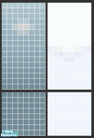 Sims 2 — Surf and Star Tile Set by s00z — Two tiled walls with coordinating floors.