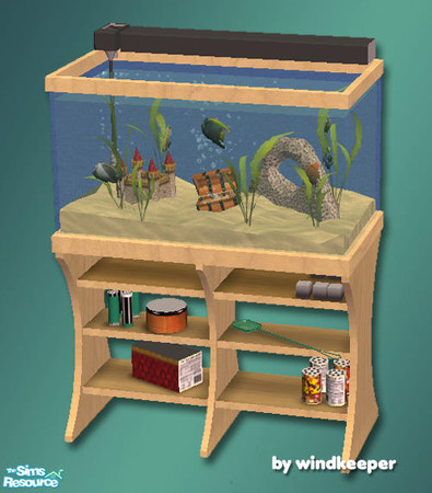 Sims 2 — Aquabox - golden sand by Windkeeper — Recolor of Maxis aquabox aquarium. Will also work for No Care Aquarium