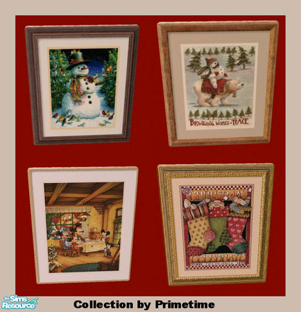 Sims 2 — PT Christmas Time by Primetime024 — This collection features 4 different Christmas prints. They require