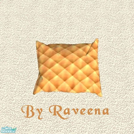 Sims 2 — Quilted Pet Pillow - Salmon by Raveena — <strong>UPDATE</strong> Please redownload, both this file and the mesh.