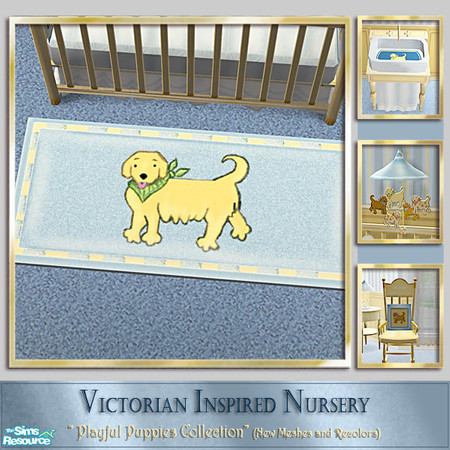 Sims 2 — Playful Puppies Nursery - 2x1 Rug by Cashcraft — A recolor of my Victorian Inspired Nursery set, \"Little