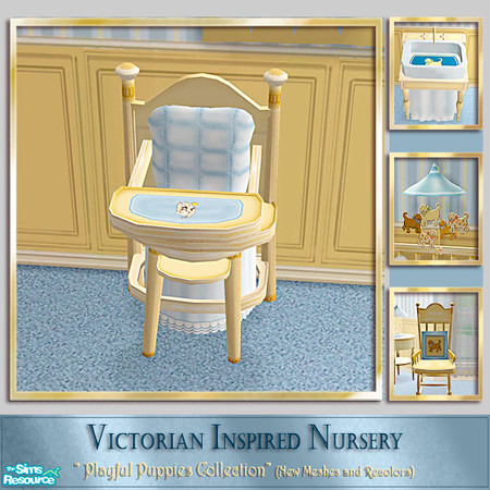 Sims 2 — Playful Puppies Nursery - High Chair by Cashcraft — A recolor of my Victorian Inspired Nursery set, "Little
