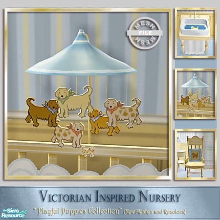 Sims 2 — Playful Puppies Nursery - Crib Mobile by Cashcraft — A recolor of my Victorian Inspired Nursery set,