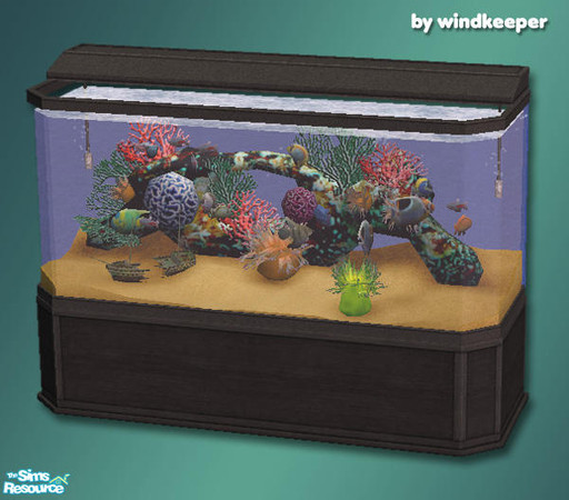 Sims 2 — Saltwater Aquarium - golden sand by Windkeeper — Recolor of Maxis saltwater aquarium. Will also work for No Care