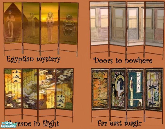 Sims 2 — leslie_silkscreens1116 by peepers42 — 4 differently designed screens.. recolored from windkeepers silkscreens.