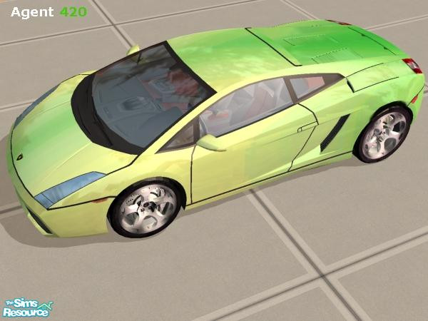 Sims 2 — Green Apple Lamborgini Gallardo by Agent420 — This is the Green Apple Lamborgini Gallardo. MESH by Wonkey.