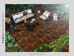 Sims 4 — Wood Deck 3 by Caroll912 — A 4-recolour wooden deck floor in light and dark shades of brown. Suitable for