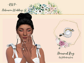 Sims 4 —  Bohemian Wedding Diamond Engagement Ring by Glitterberryfly — A pearl engagement ring, perfect for the future