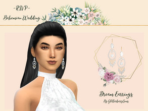 Sims 4 —  Bohemian Wedding Dream Earrings by Glitterberryfly — A gorgeous pair of dangle earrings that come in the boho