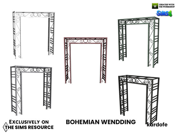 Sims 4 — Bohemian Wedding_Decorative arch by kardofe — Wrought iron arch, decorative, sim passes under it, in five colour