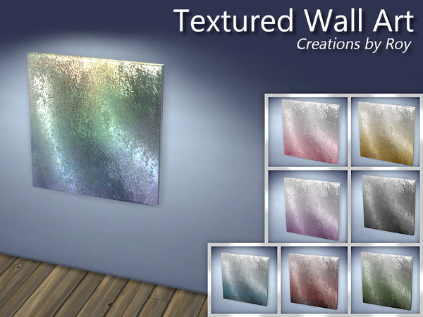 Sims 4 — Textured Wall Art by RoyIMVU — Textured wall art with a slight sheen to it. There are 8 variations to choose