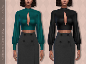 Sims 4 — Alexandra Blouse. by Pipco — An elegant silk blouse in 12 colors. Base Game Compatible New Mesh All Lods HQ