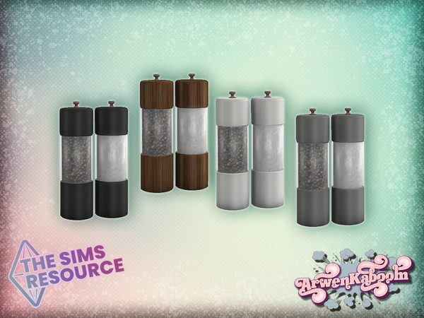 Sims 4 — Elewelds - Seasoning by ArwenKaboom — Base game deco seasoning in 4 recolors. You can find all objects by
