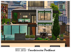 Sims 4 — Fountainview Penthouse by Ray_Sims — This house fully furnished and decorated, without custom content. This