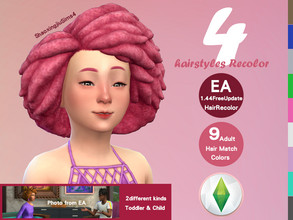 Sims 4 — EA 1.44 FreeUpdate Hair Recolor by jeisse197 — (My English is poor, I use google) T EP08 DreadMedFade Solid