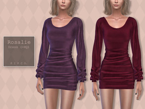 Sims 4 — Rosalie Dress (Velvet). by Pipco — A fashionable velvet mini dress in 9 colors. Base Game Compatible New Mesh