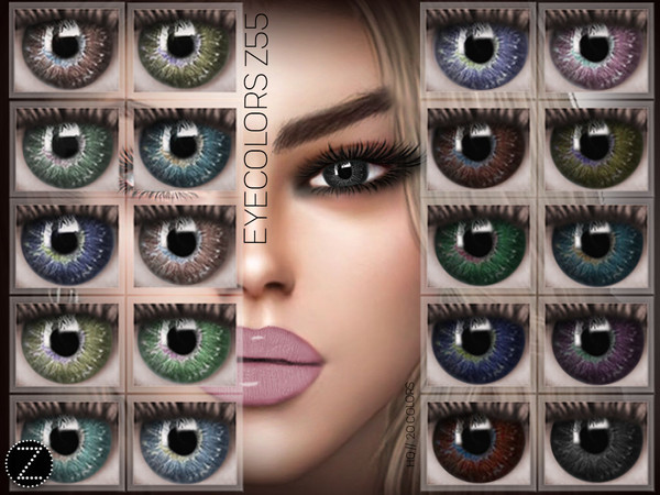Sims 4 — EYECOLORS Z55 by ZENX — -Base Game -All Age -For Female -20 colors -Works with all of skins -Compatible with HQ