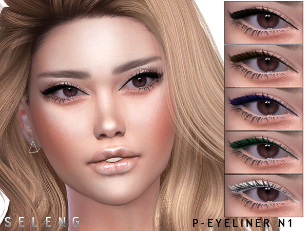 Sims 4 — P-Eyeliner N1 [Patreon] by Seleng — The eyeliner has 6 colours and HQ compatible. Allowed for teen, young adult,