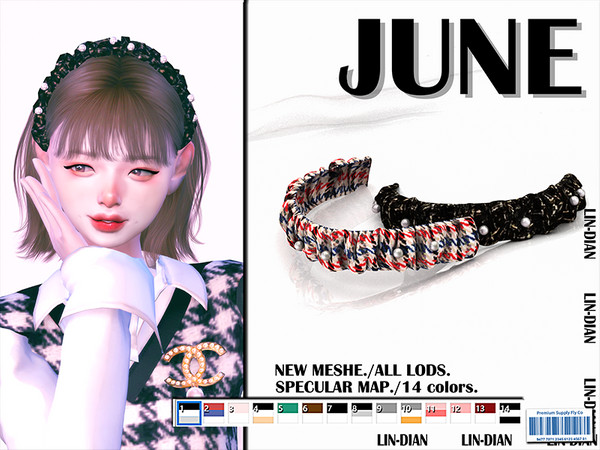 Sims 4 — [DIAN]JUNE_Pearl Hair Band by LIN_DIAN — - New Mesh - ALL Lods. - 19 Colors. - Specular MAP