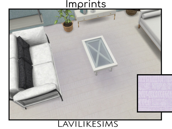 Sims 4 — Imprints Flooring by lavilikesims — A wood effect floor in long planks with a slight design imprinted Base game