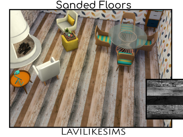 Sims 4 — Sanded Floors by lavilikesims — A beautiful rustic planked floor with a sanded effect in 7 colours Base game