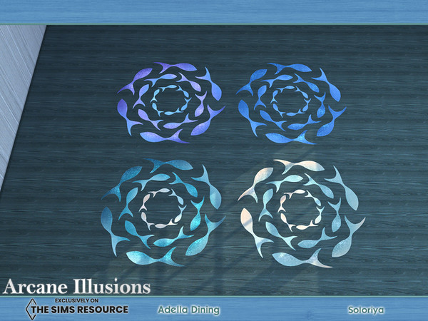 Sims 4 — Arcane Illusions - Adella Dining. Rug by soloriya — Rug with fishes. Part of Arcane Illusions Adella Dining set.