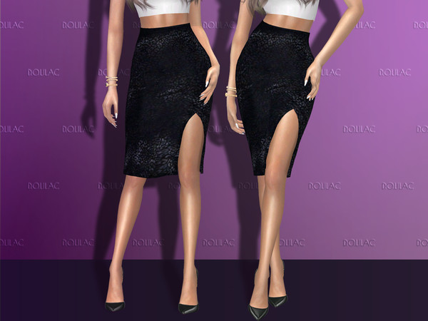 Sims 4 — Leopard Print Skirt [SET] DO165 by DOLilac — leopard print skirt