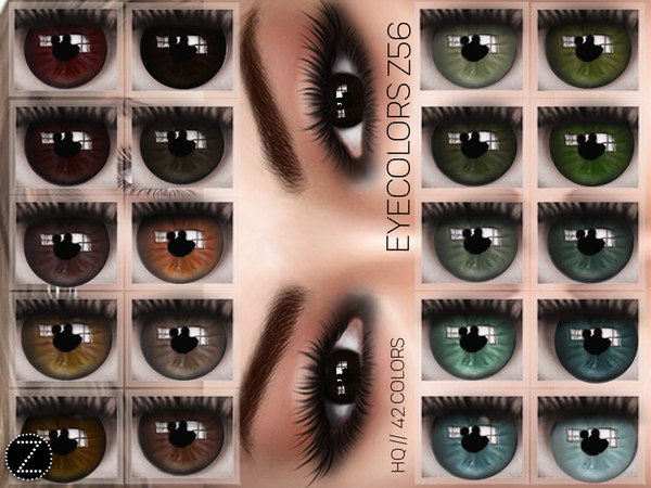 Sims 4 — EYECOLORS Z56 by ZENX — -Base Game -All Age -For Female -42 colors -Works with all of skins -Compatible with HQ