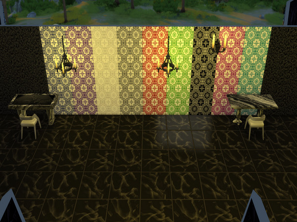 Sims 4 — Tile Style Set 2 by Decaysha — 9 colors of tile style seamless wallpaper by Decaysha.