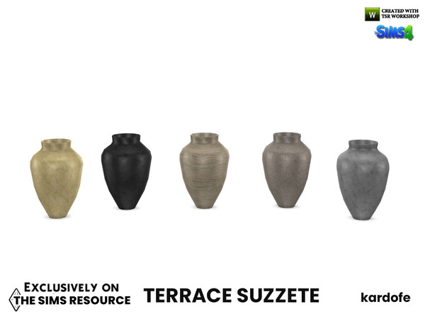 Sims 4 — Terrace Suzzete_Vase by kardofe — Terracotta vase in five colour choices