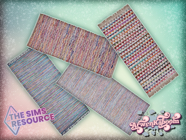 Sims 4 — Breezic - Rug by ArwenKaboom — Base game rug in 4 recolors. You can find all objects by searching