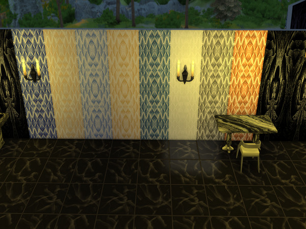 Sims 4 — Art Deco Set 4 by Decaysha — 8 Art deco seamless wallpapers by Decaysha