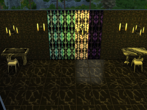 Sims 4 — Dark Abstract Set 3 by Decaysha — 4 abstract seamless wallpapers on a black background by Decaysha