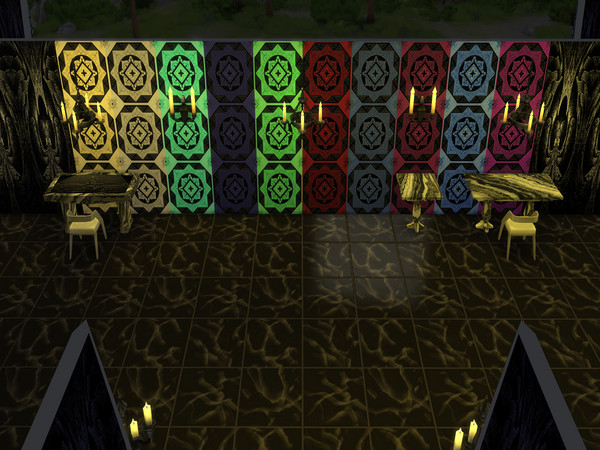 Sims 4 — Tile Style Set 2 by Decaysha — 10 swatches of tile style seamless wallpaper by Decaysha.