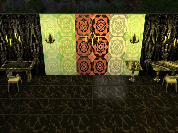 Sims 4 — Tile Style Set 3 by Decaysha — 6 swatches of tile style seamless wallpaper by Decaysha.