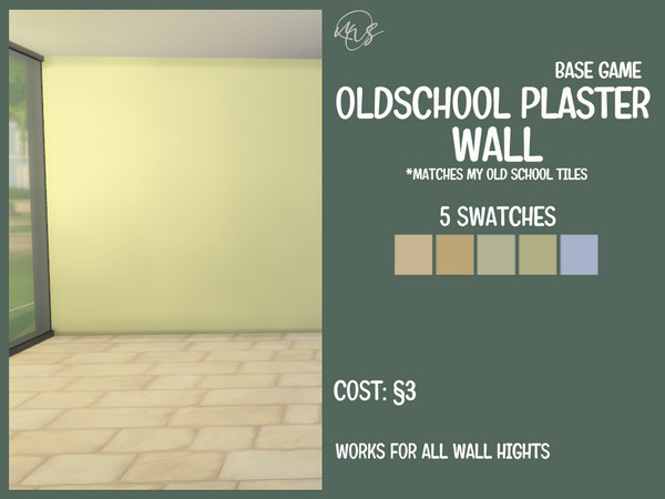 Sims 4 — Oldschool Plaster Wall by juicyc — Blank plaster walls matching my Oldschool Tiles.