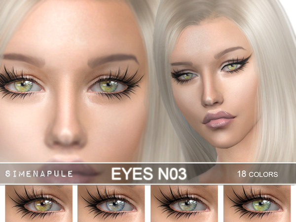 Sims 4 — Eyes N03 by Simenapule — 18 color HQ texture Compatible with HQ Mod