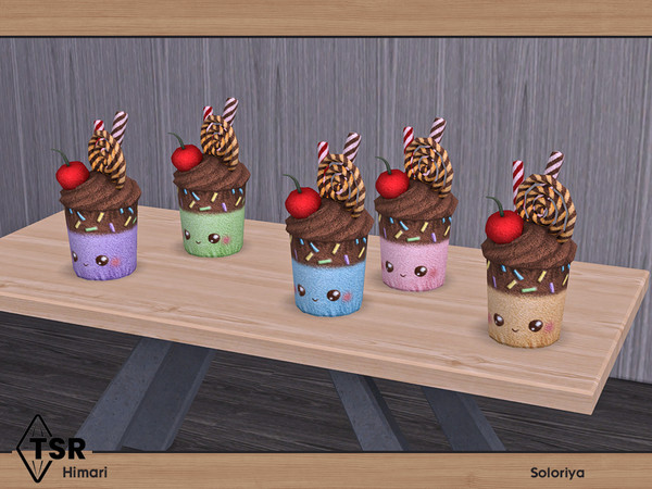 Sims 4 — Himari. Drink, v2 by soloriya — Decorative plush toy drink. Part of Himari set. 5 color variations. Category: