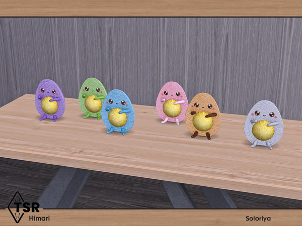 Sims 4 — Himari. Egg by soloriya — Decorative plush toy egg. Part of Himari set. 5 color variations. Category: Decorative
