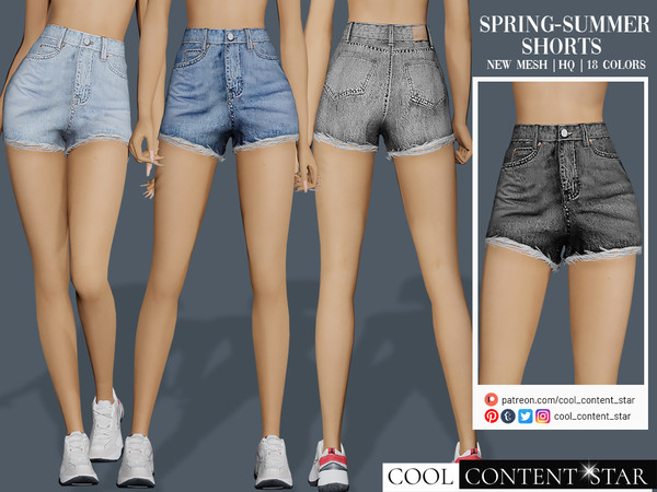 Sims 4 — Ripped Summer Shorts (patreon) by sims2fanbg — .:Ripped Summer Shorts:. Bottom in 16 different colors and new