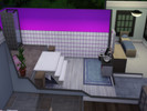 Sims 4 — Tapete by Liz_designs by Liz_designs — Eine Fliesentapete mit lilanem Verlauf und lila Fugen.