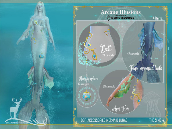 Sims 4 — Arcane illusions . Accessories  Mermaid  Lunae / Belt by DanSimsFantasy — Belt for mermaids. This belt fits