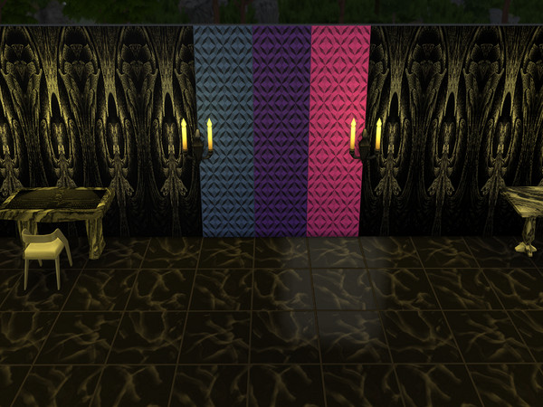 Sims 4 — Diamond Eye 2 by Decaysha — 3 swatches of art deco seamless wallpaper by Decaysha.