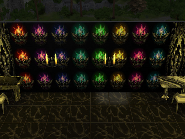Sims 4 — Flaming Skulls 1 by Decaysha — 8 swatches of flaming skulls by Decaysha